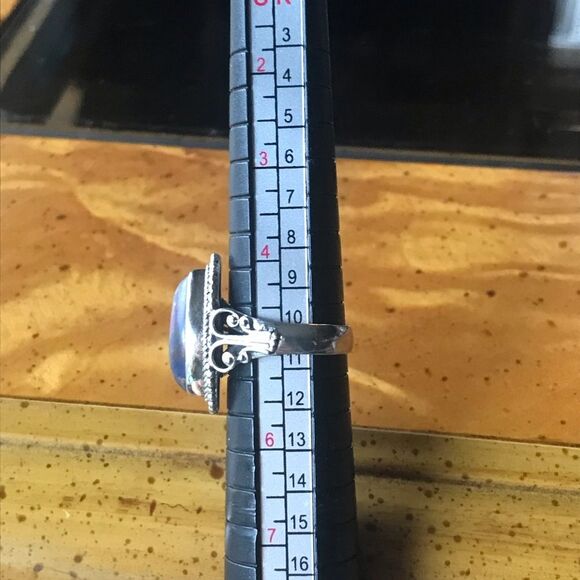 Mojave Purple Turquoise Sterling Silver Ring Size 5 - Picture 6 of 8